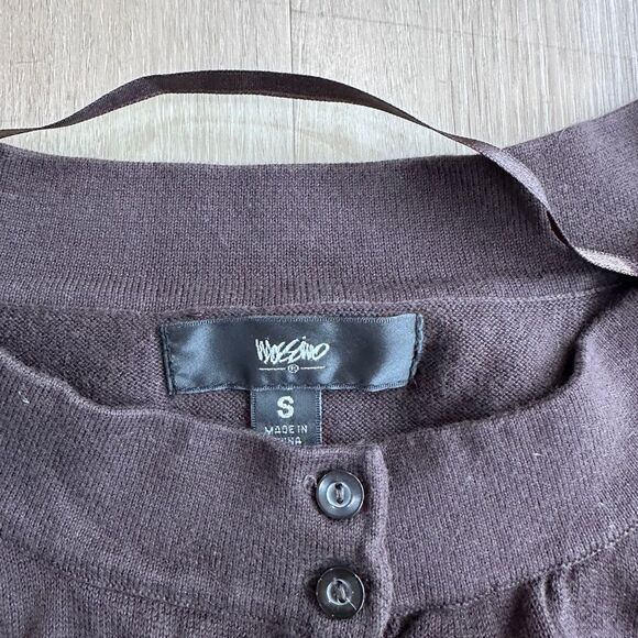 Brown Cardigan Shrug with Puff Sleeves, S - Picture 2 of 7